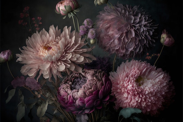 Moody Flowers Powder Pink