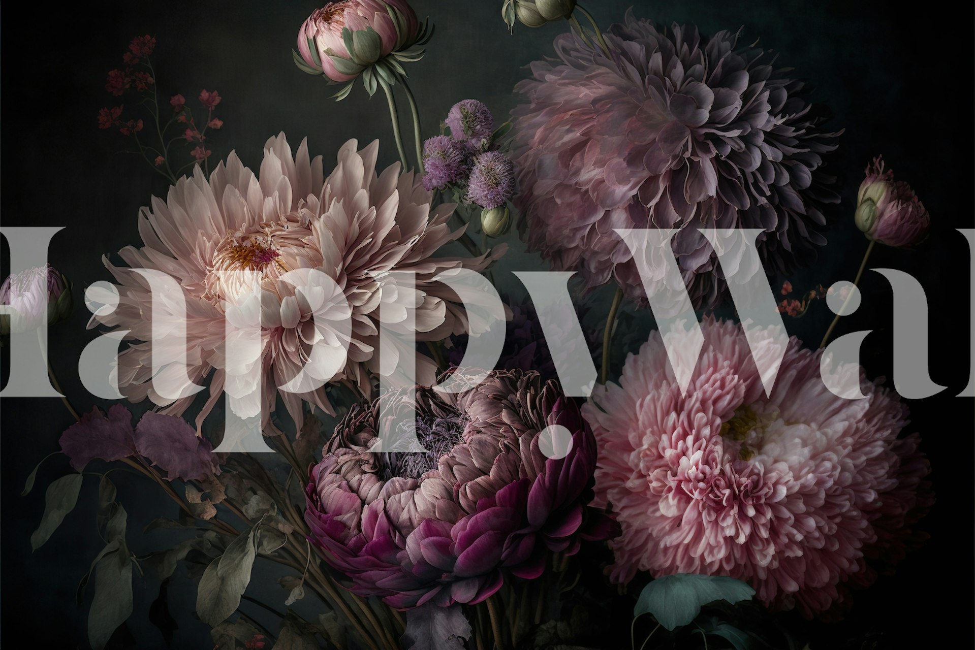 Moody Flowers Powder Pink σε ένα δωμάτιο