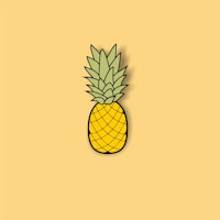 Sunny yellow pineapple ταπετσαρία