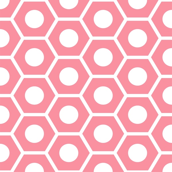 Pink White Hexagon Pattern