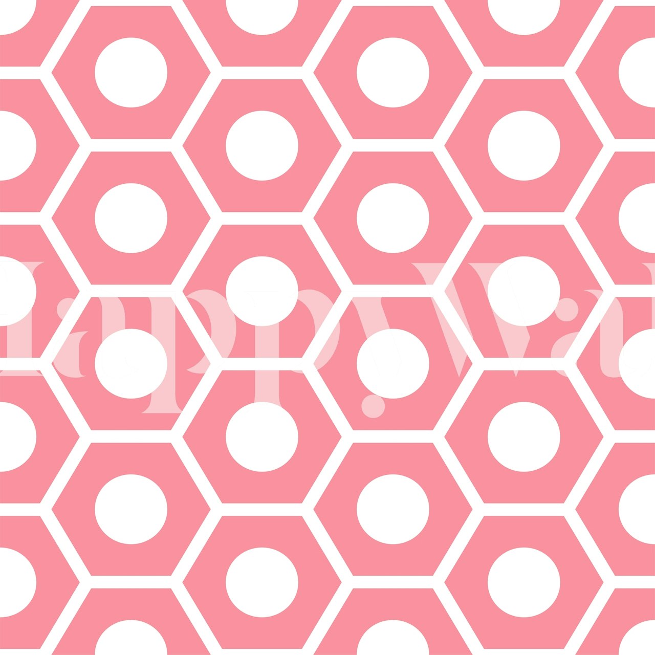 Papel pintado Pink White Hexagon Pattern en una habitación