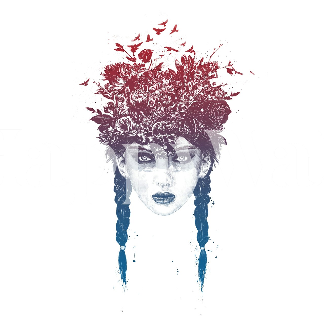 Návrh tapet Summer Queen v pokoji