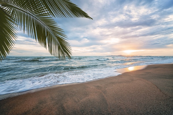 Thai beach at sunset