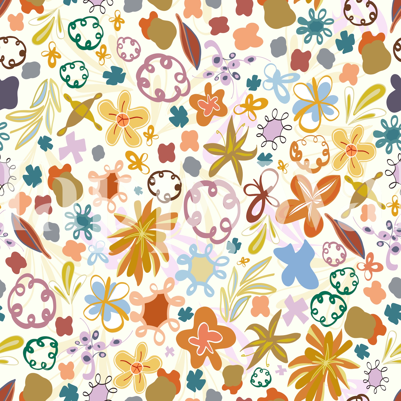 Autumn Floral Pattern Wallpaper - Buy Online at Happywall