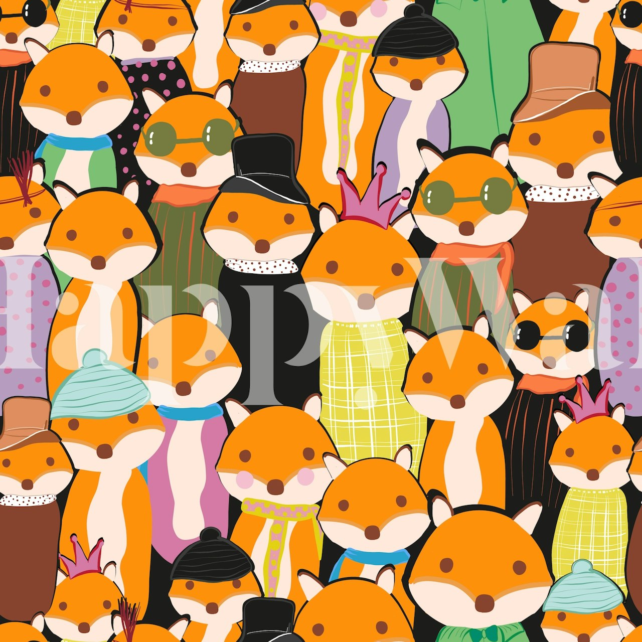 Design tapety Cute foxes v místnosti