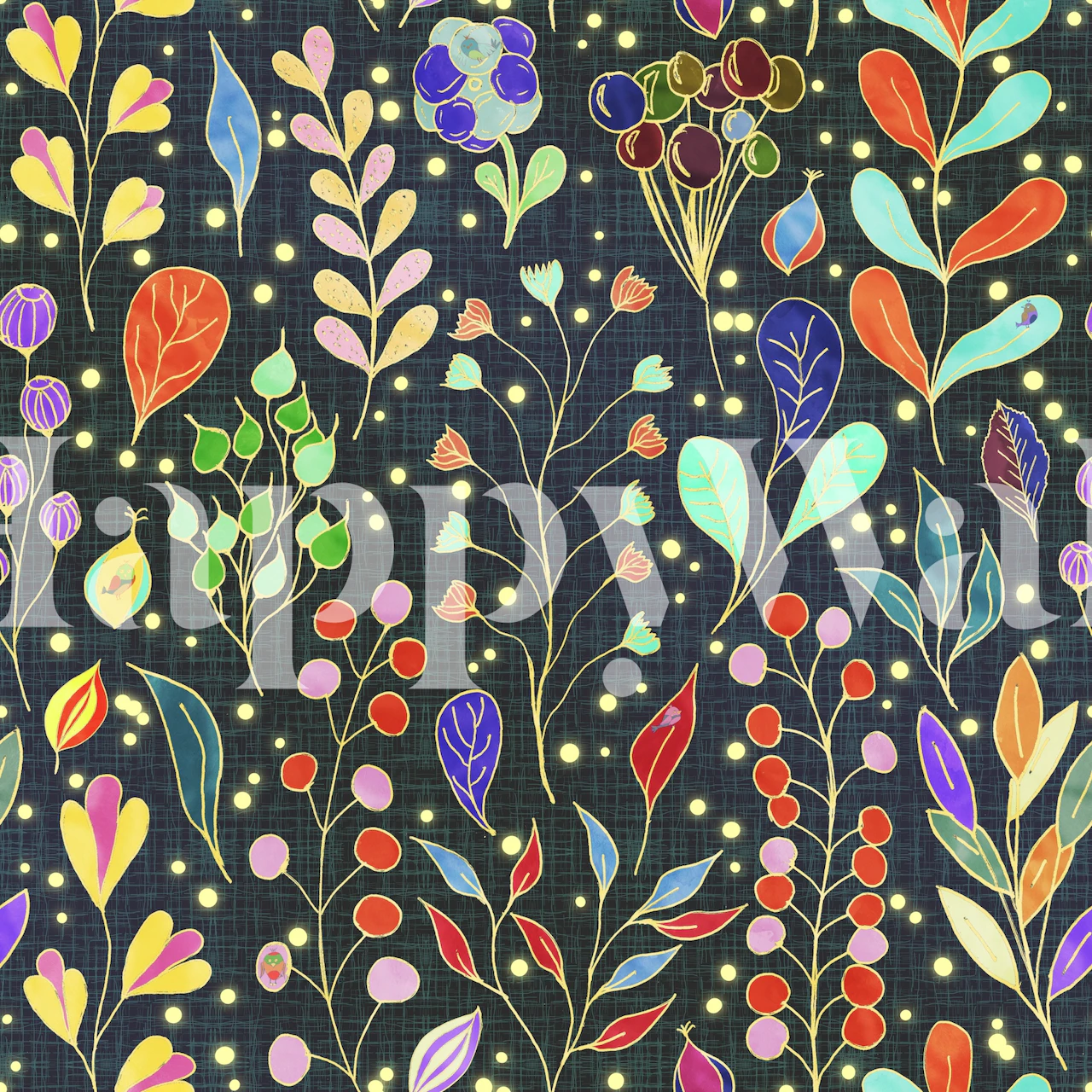 Tapeta Garden of hidden birds w pokoju