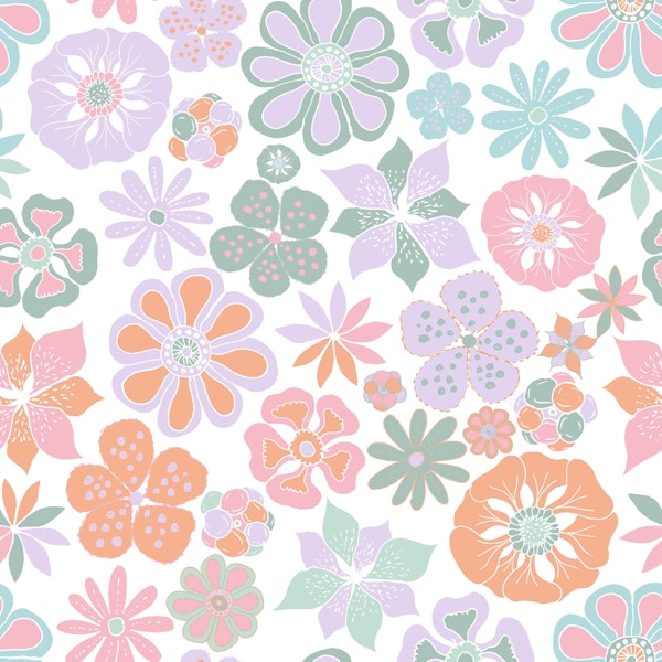 Floral pinky pastel colors