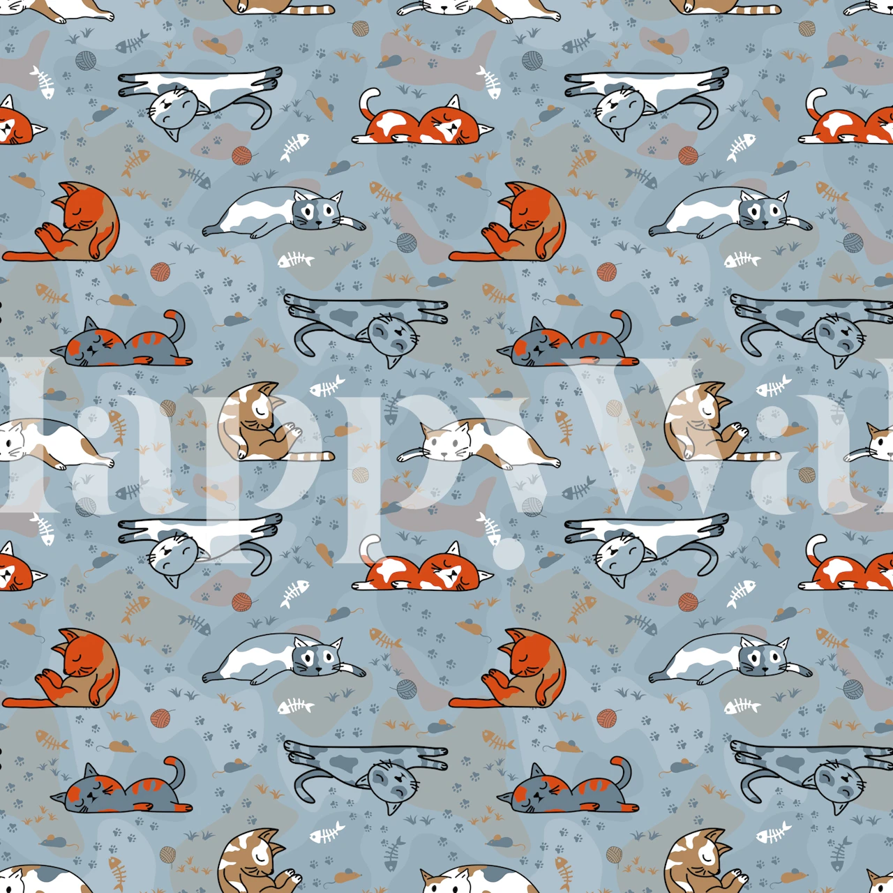 Lazy cats on vacation tapet i et rum