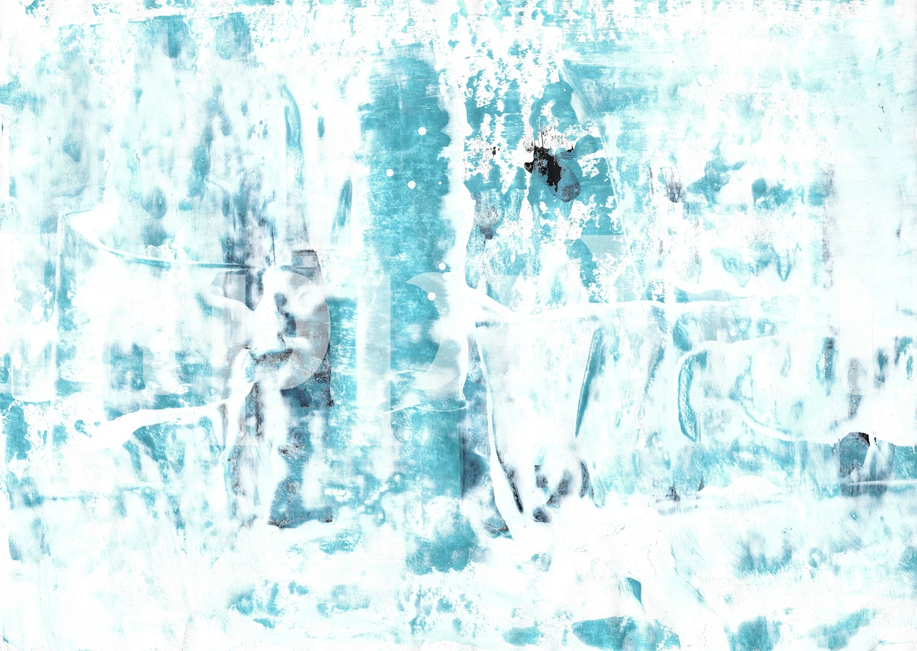 Teal and white abstract concrete texture wall mural