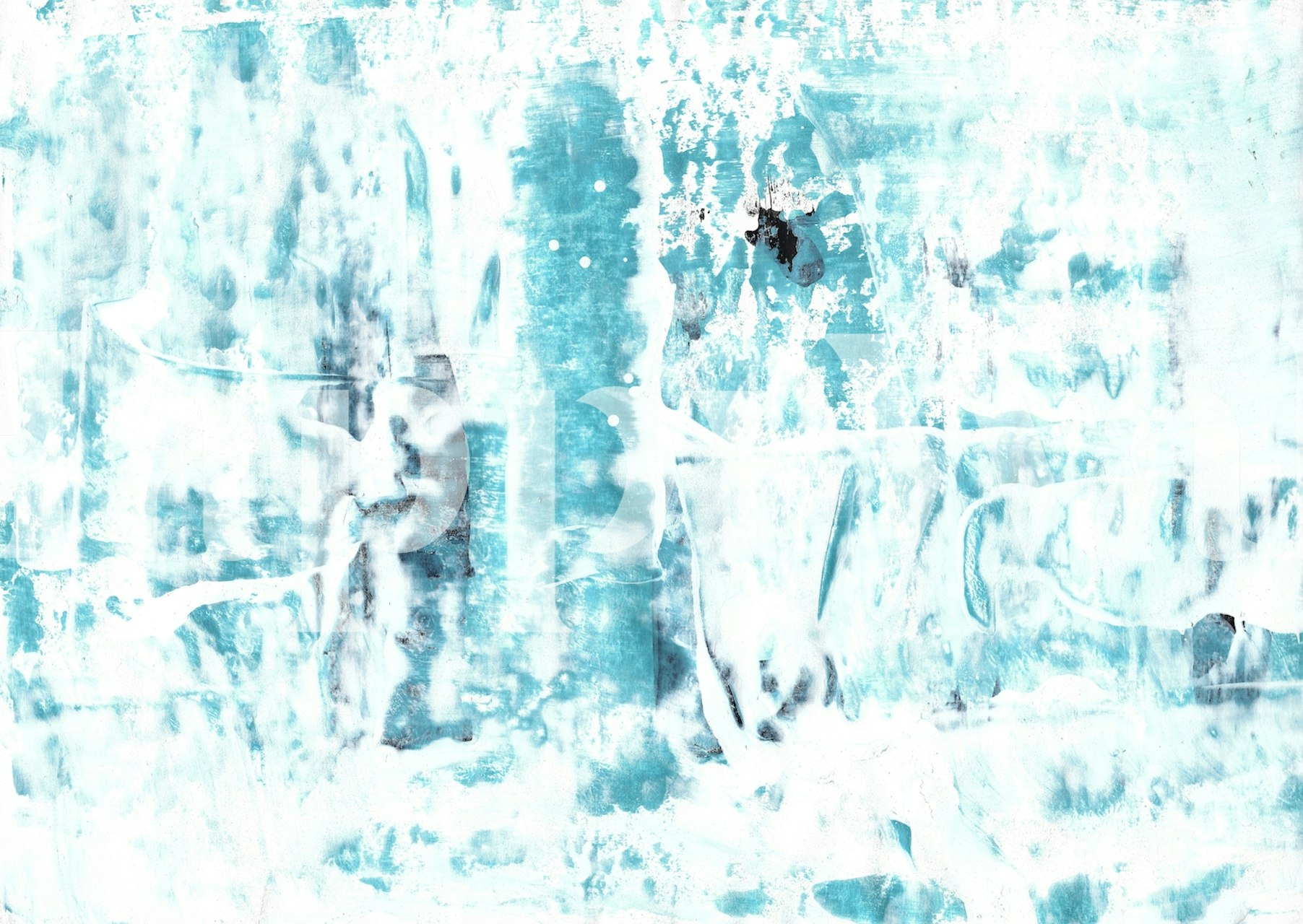 Teal and white abstract concrete texture wall mural