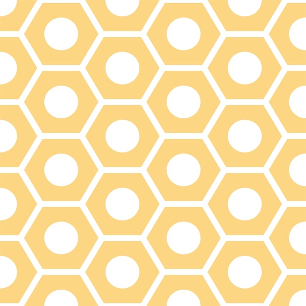 Saffron yellow hexagon pattern
