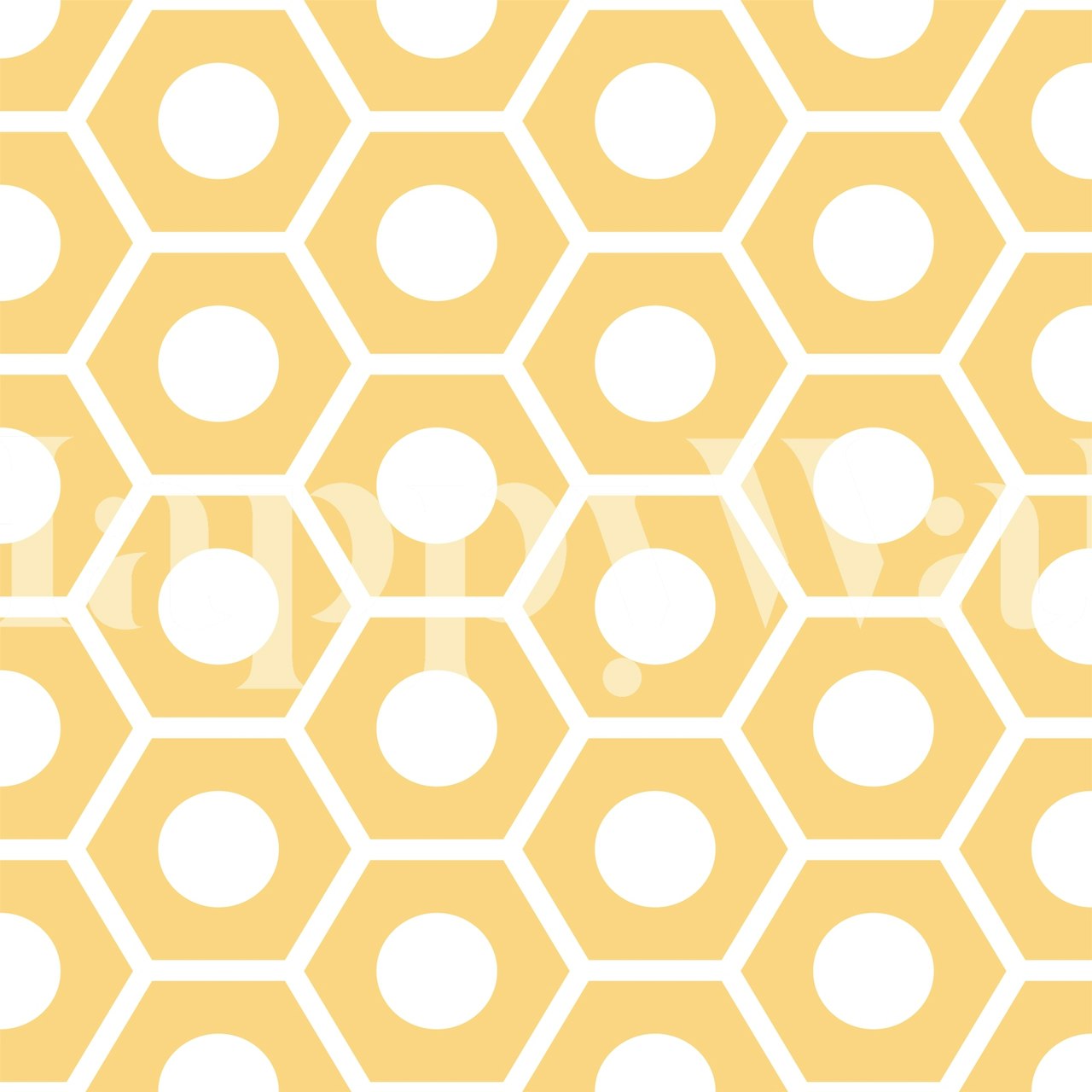 Saffron yellow hexagon pattern wallpaper in a room