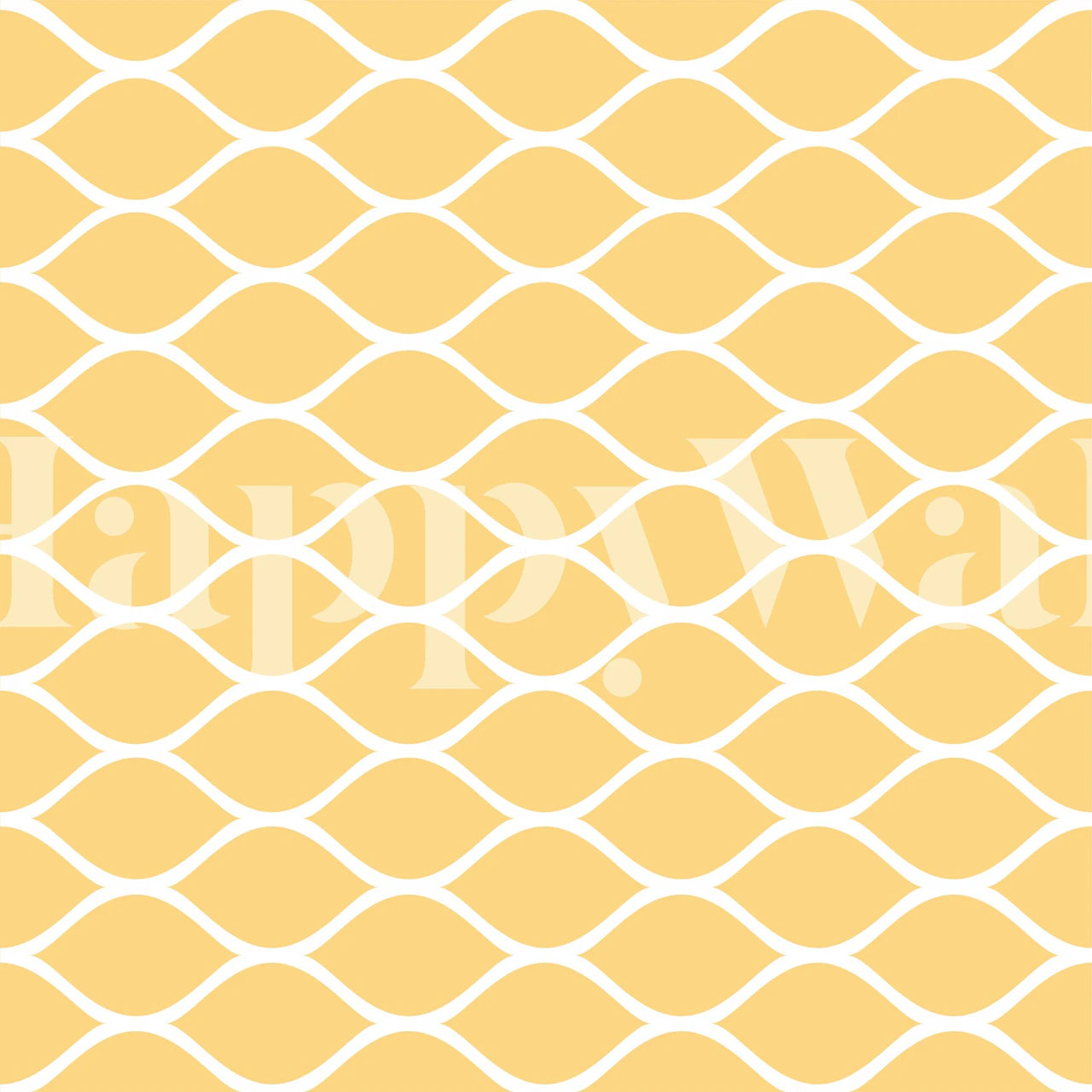 Carta da parati Mustard Yellow Ogee Pattern in una stanza