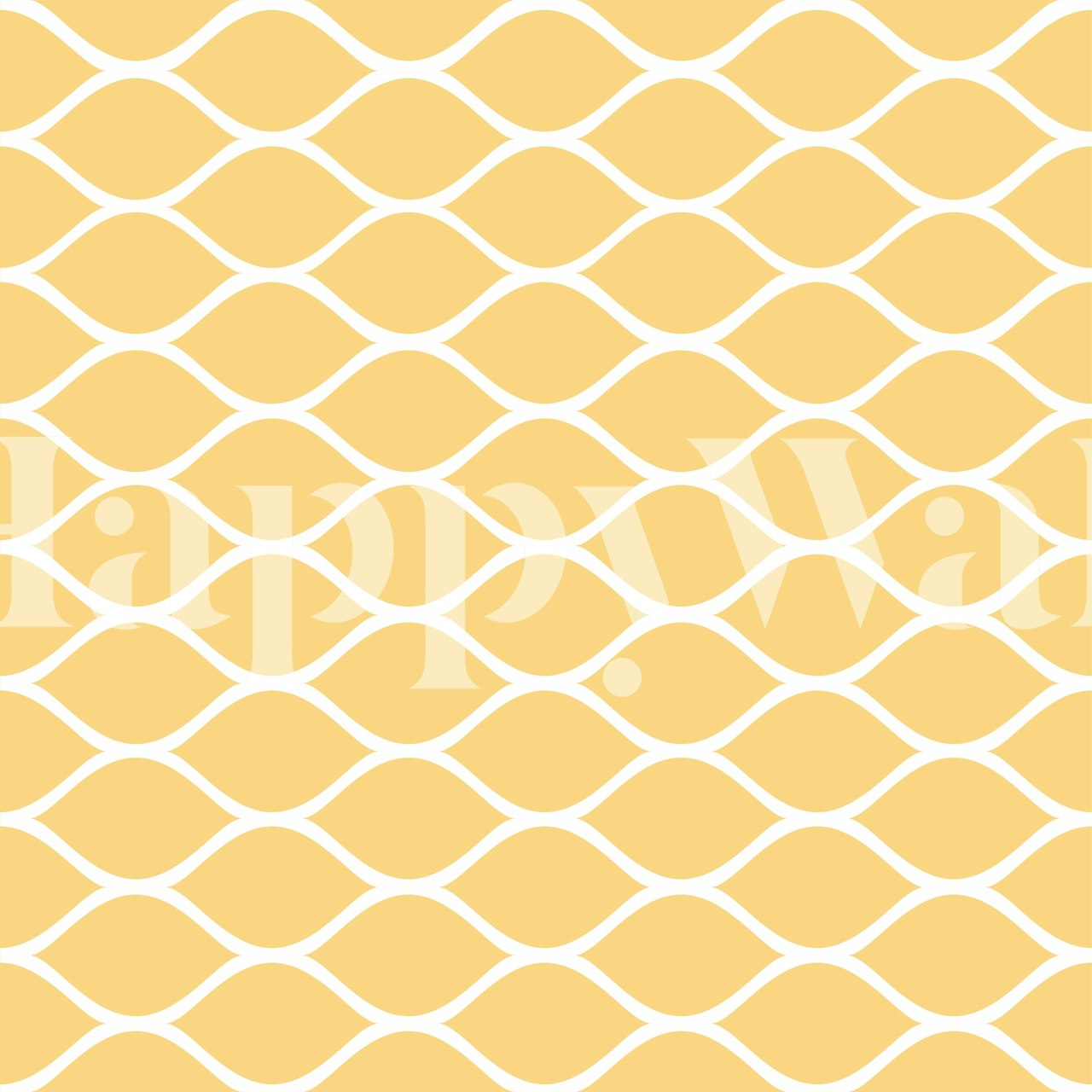 Tapeta Mustard Yellow Ogee Pattern v místnosti