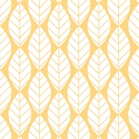 White Leaves Yellow Pattern tapete