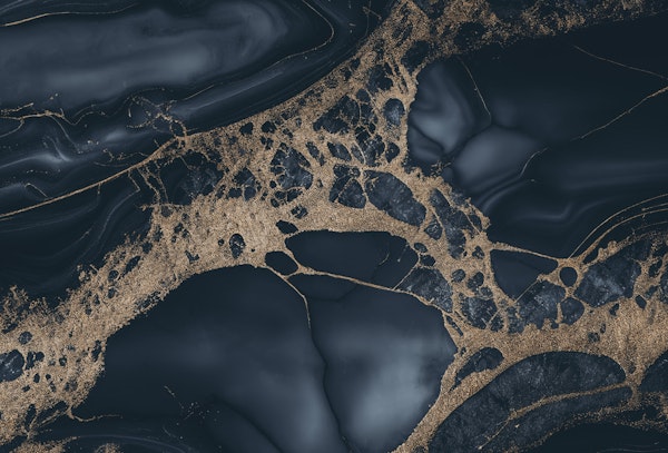 Fancy Faux Marble Blue Gold