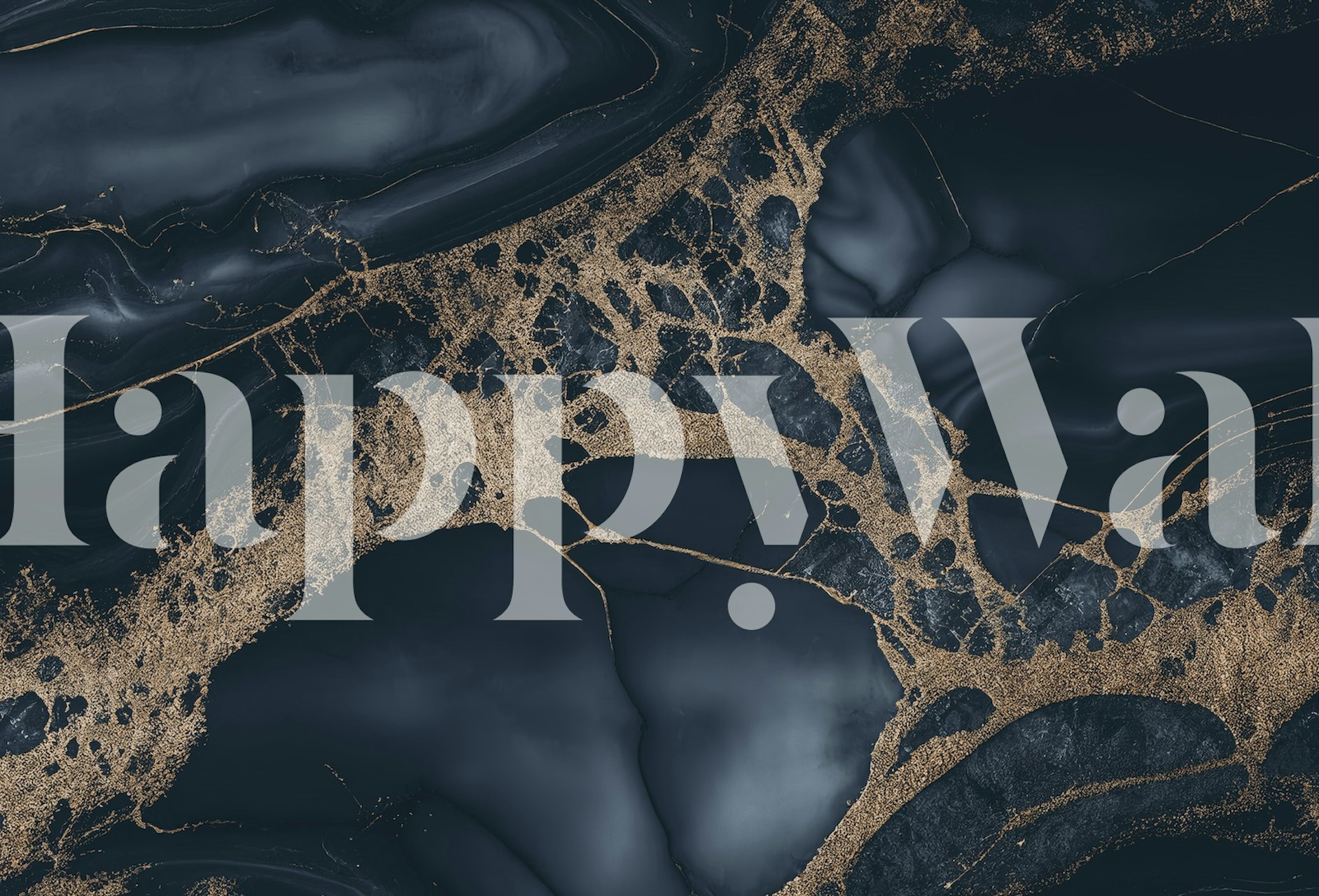 Diseño de papel pintado Fancy Faux Marble Blue Gold