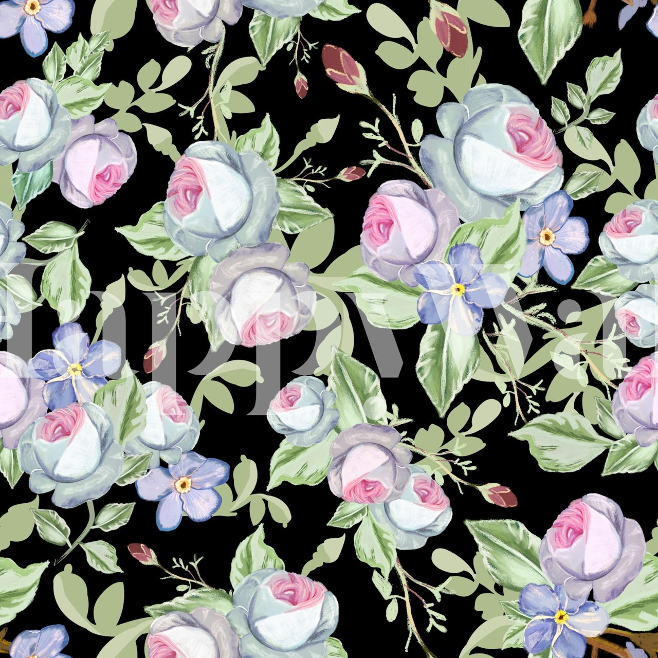 Heirloom Florals Pastel ταπετσαρία σε ένα δωμάτιο