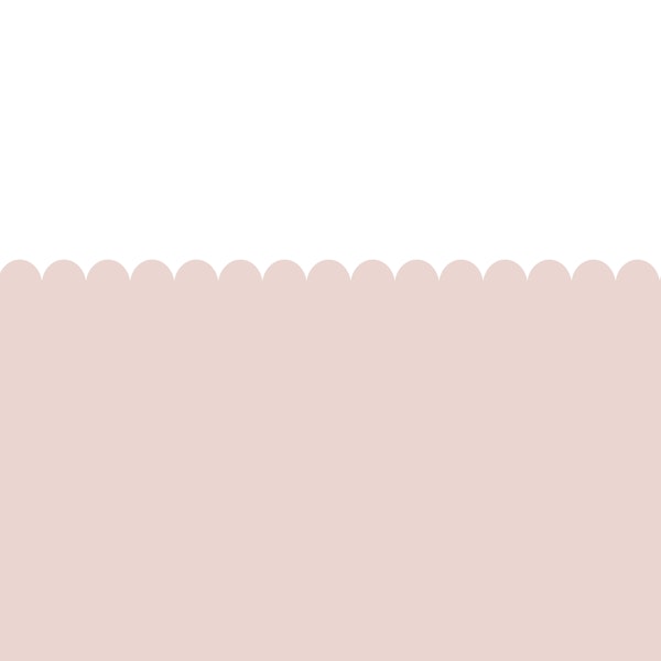Blush Pink and White Scallop