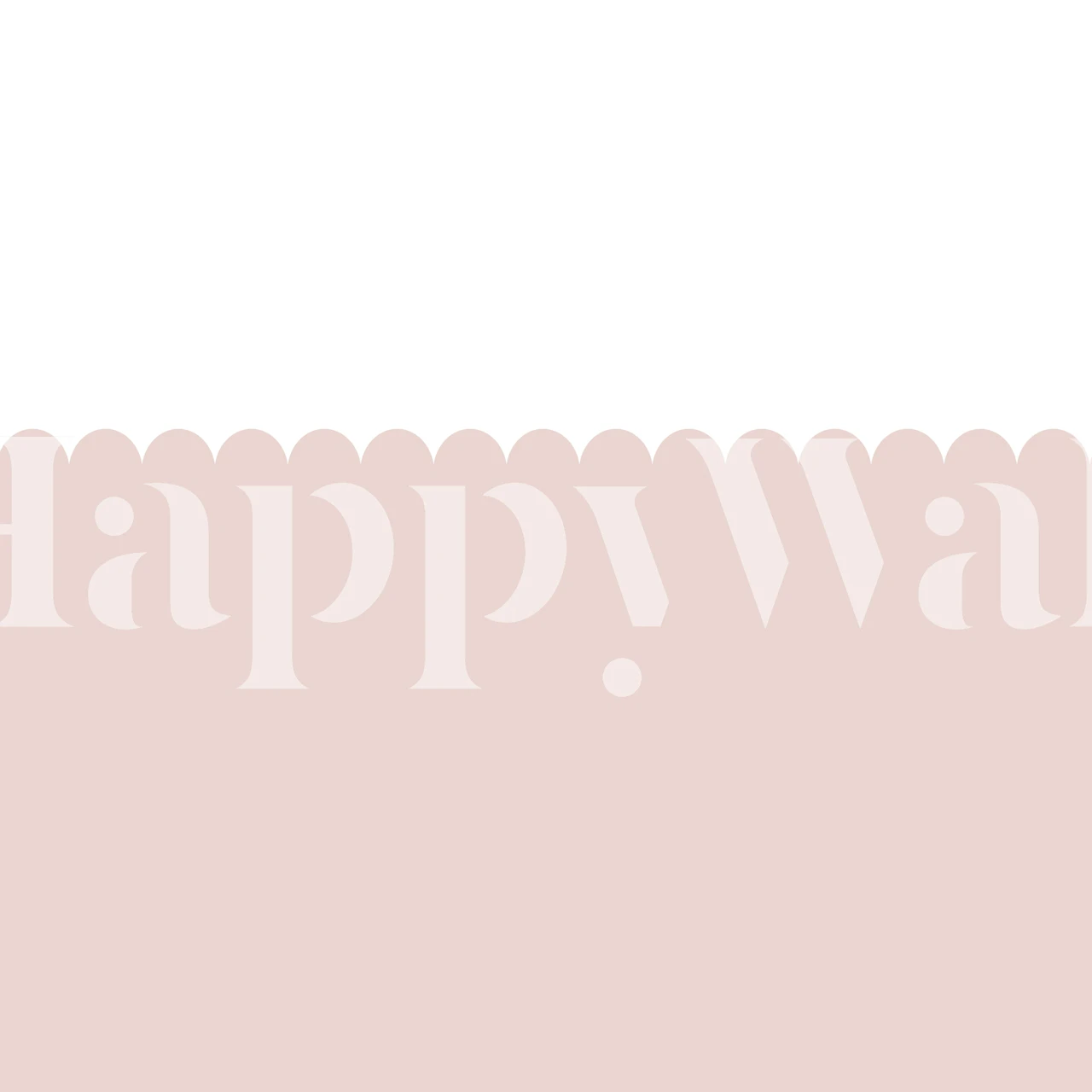 Blush pink and white scallop pattern wallpaper