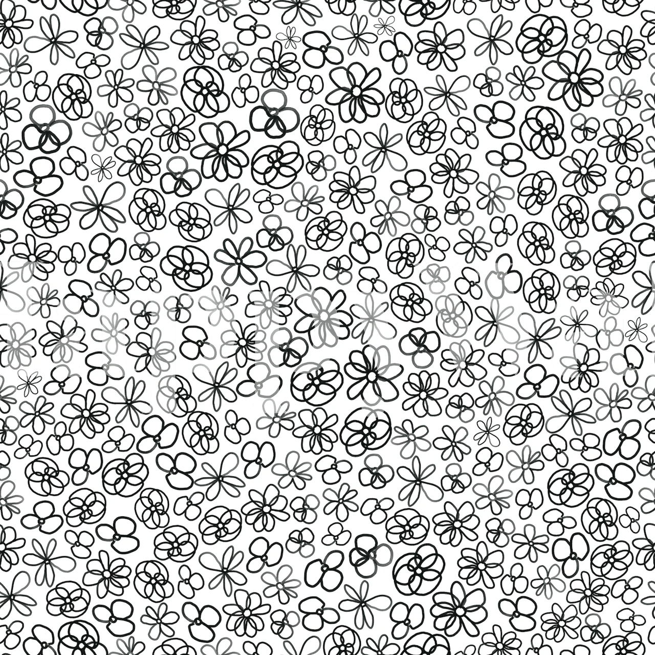 Papel pintado Doodle Daisies en una habitación