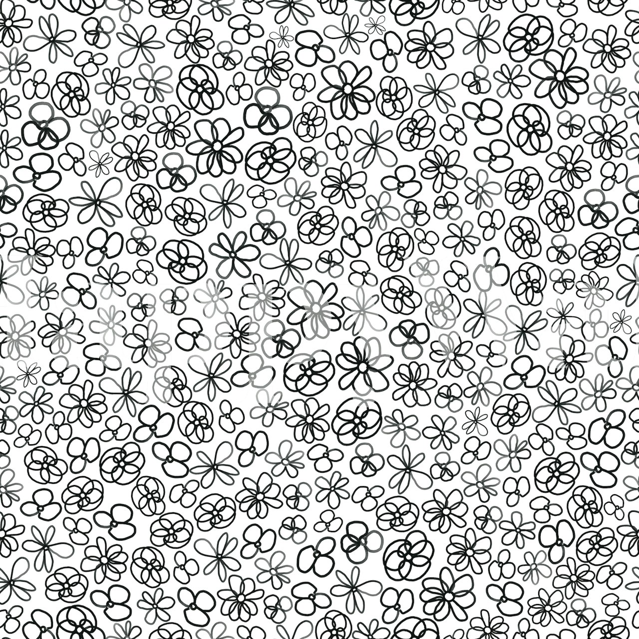 Papel de parede Doodle Daisies em um quarto