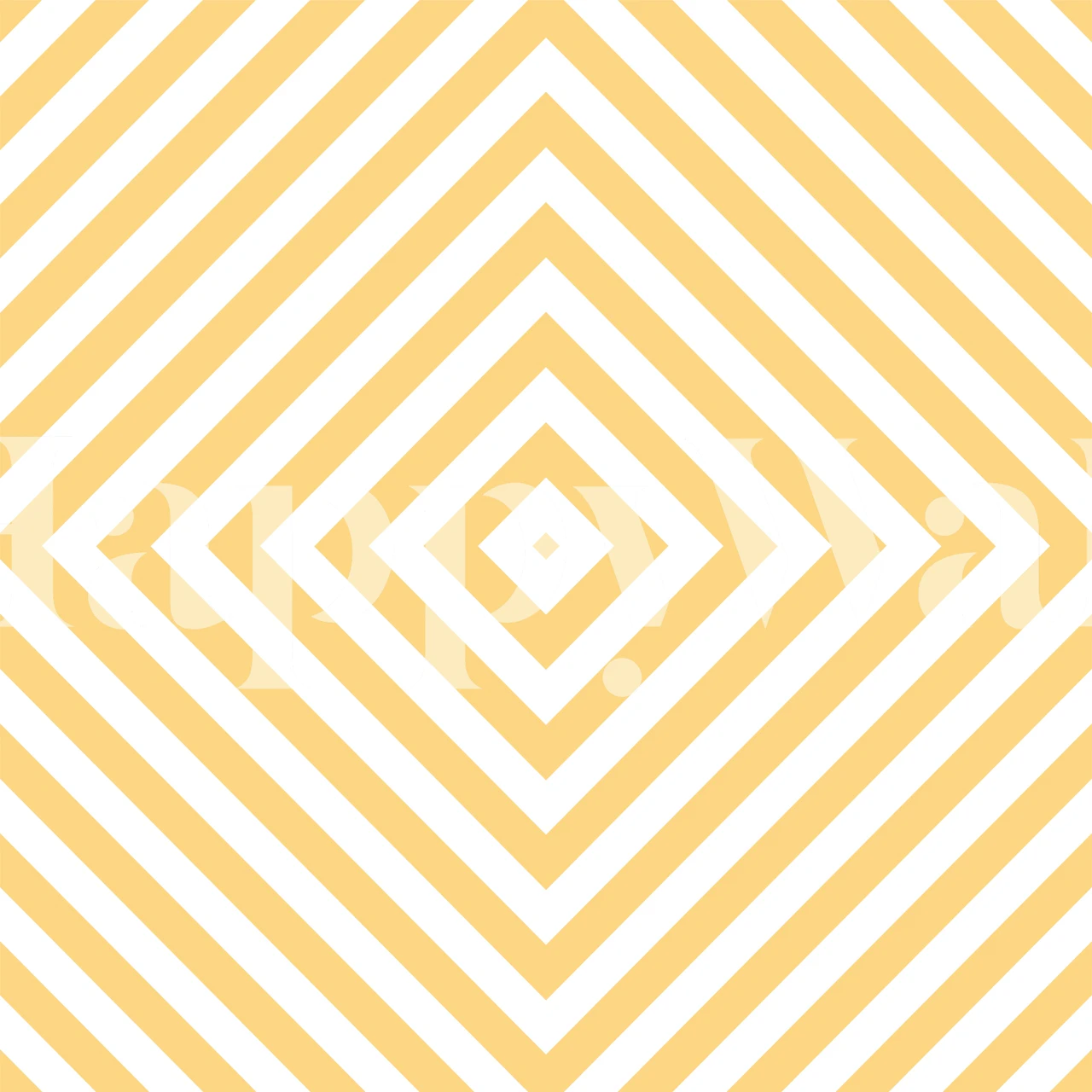 Geometric white yellow squares wallpaper in a room