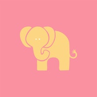 Girl kids room yellow elephant tapete