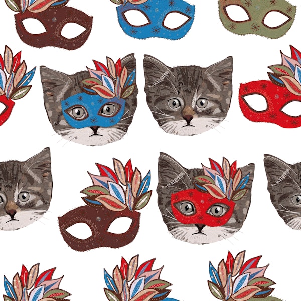 Mask and Cute Lovely Cat