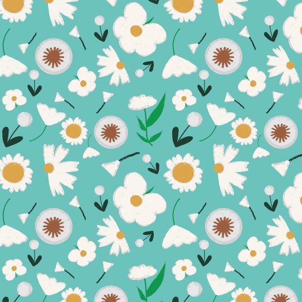 Marigold and Dandelion Blue