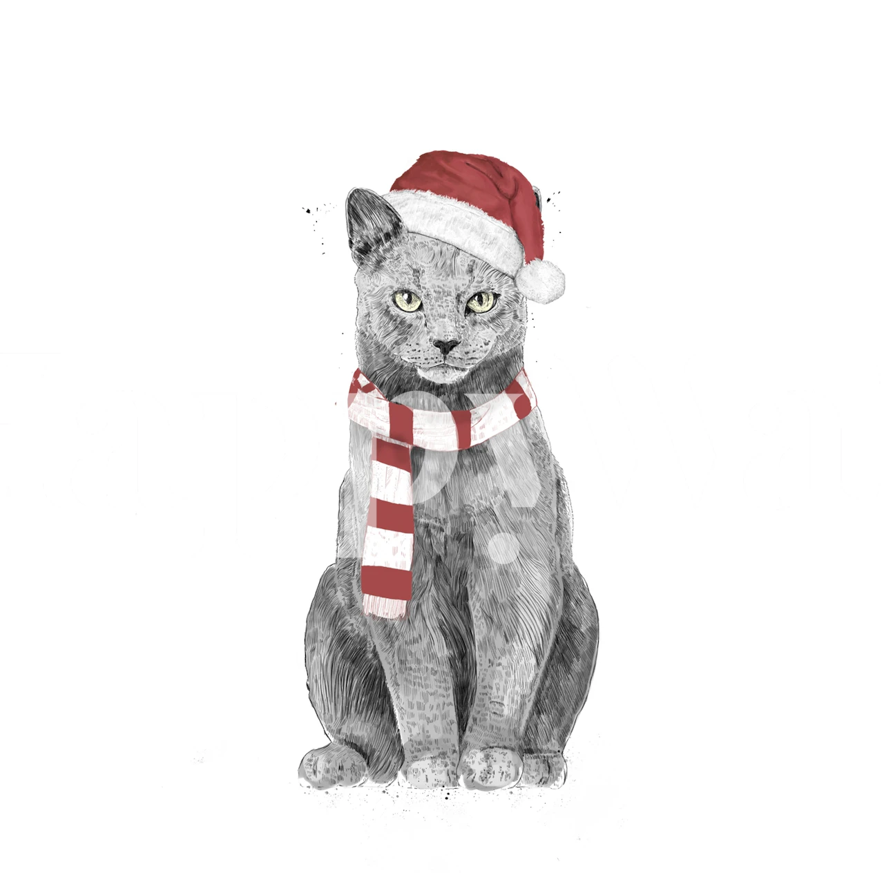 Xmas cat wallpaper featuring a festive cat.