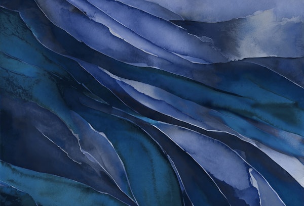 Blue Wavy Abstract Watercolor