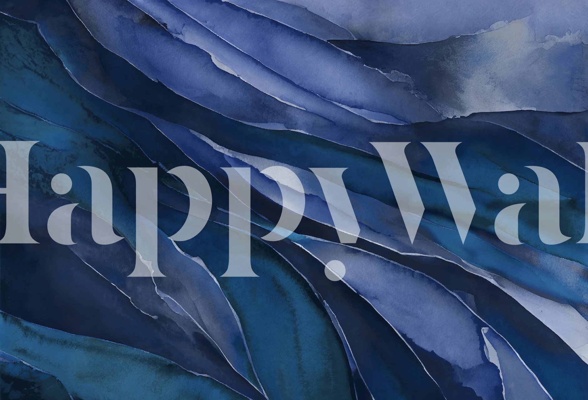 Blue abstract wavy watercolor wallpaper design