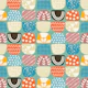 Midcentury Blue Patterned Geometric