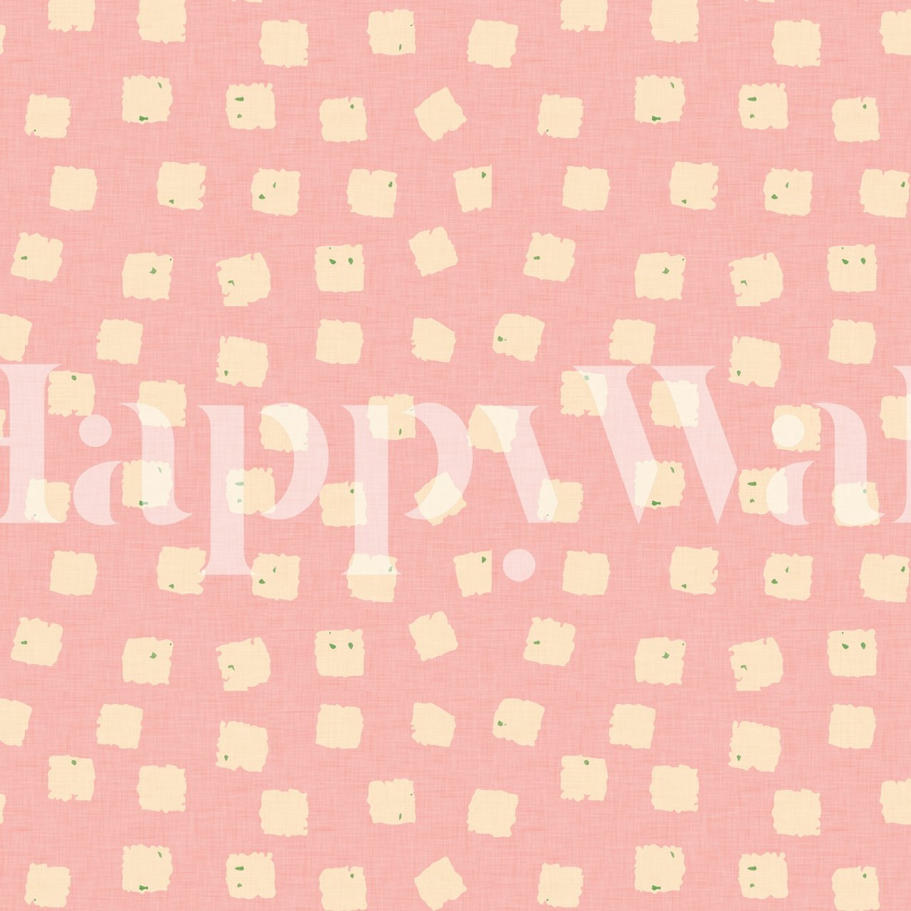 Mosses Cube Pink wall mural with geometric pattern on soft pink background