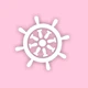 Pastel Pink White Rudder