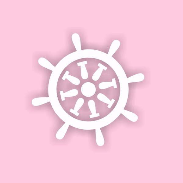 Pastel Pink White Rudder