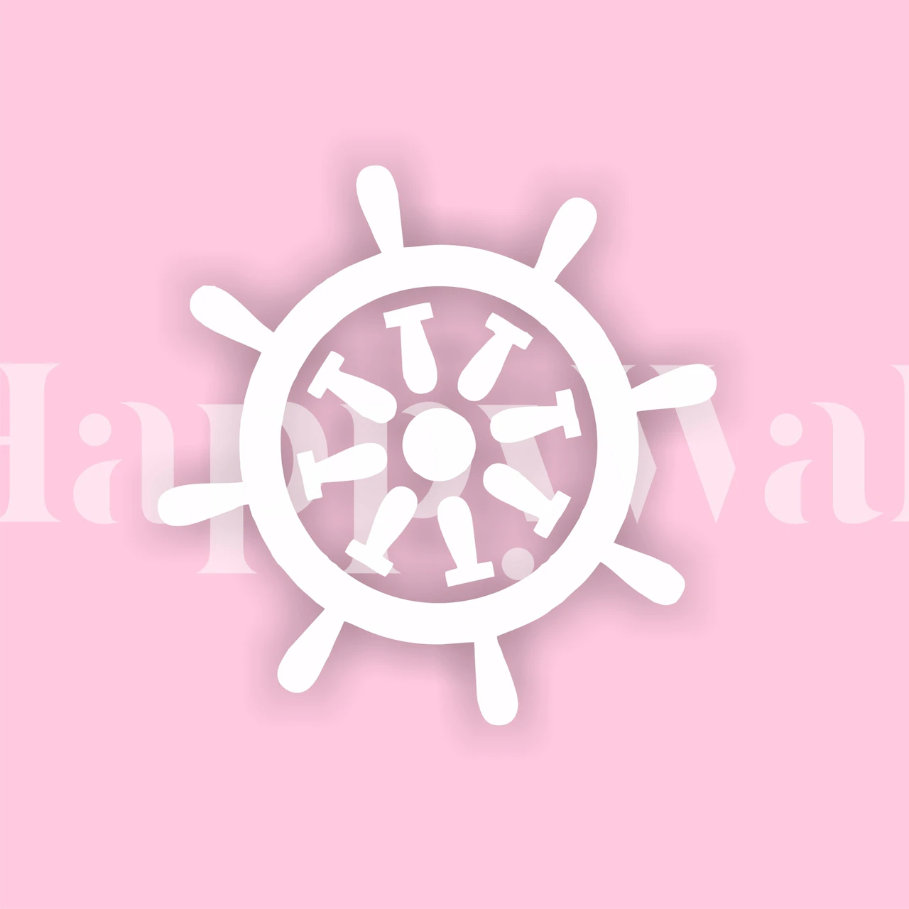 Pastel pink white rudder wallpaper in a room