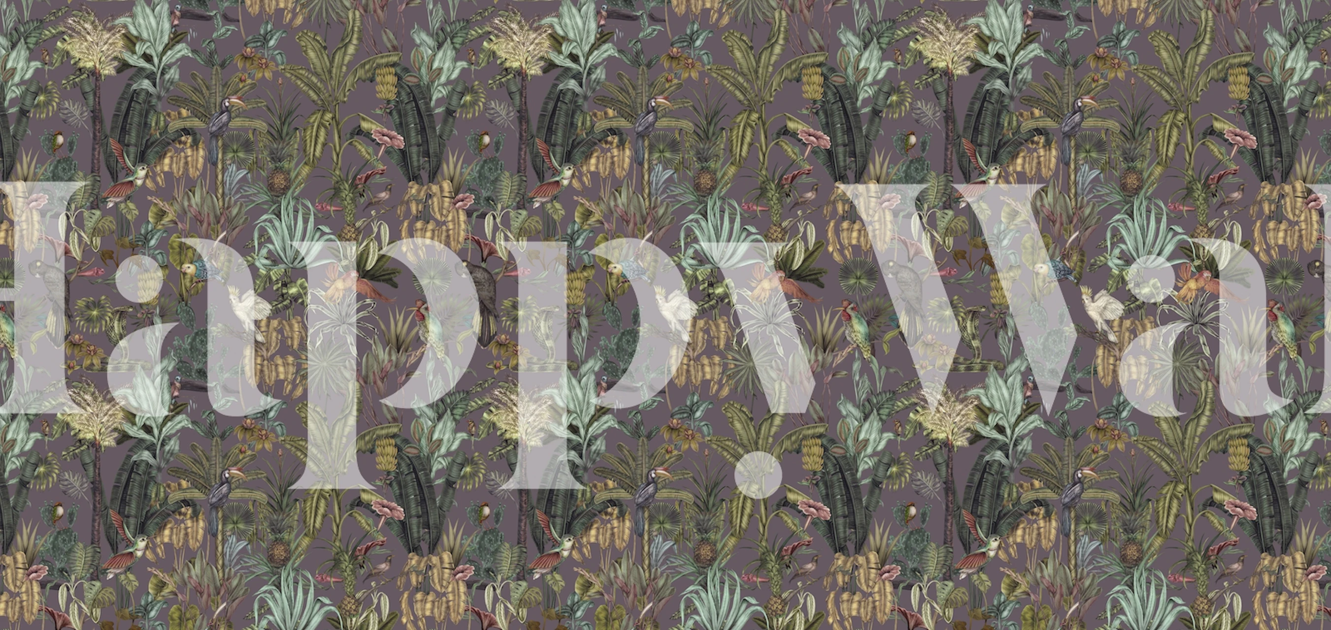 Birds garden brown wallpaper in a room