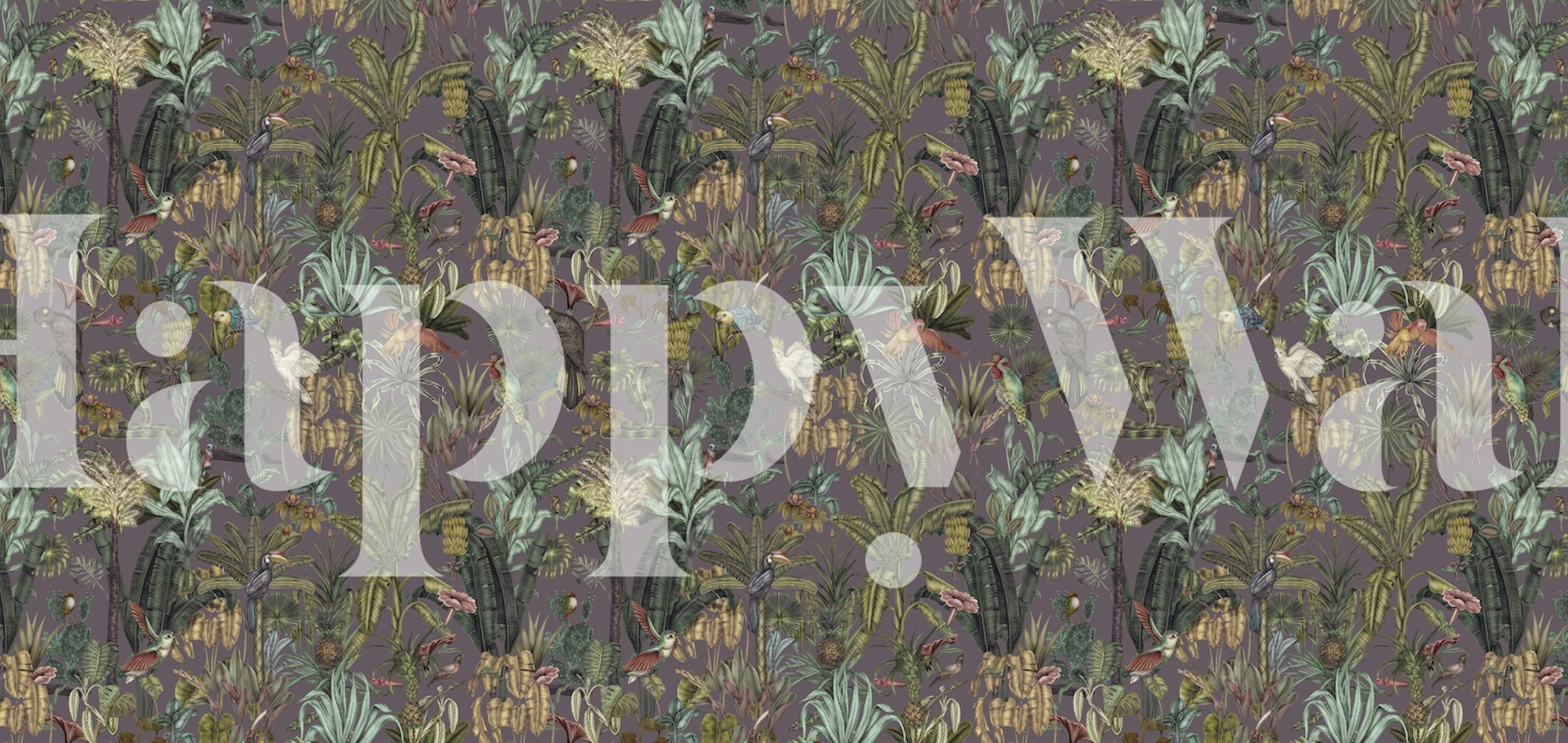 Birds garden brown wallpaper in a room