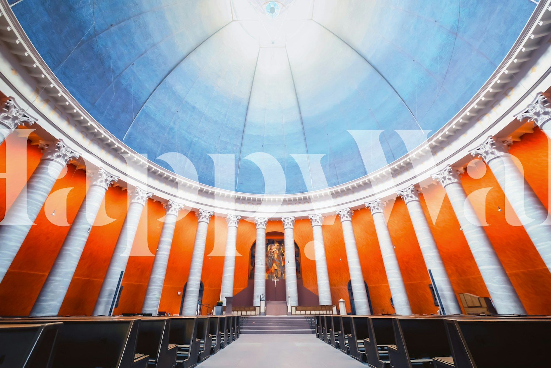 Darmstadt Church Tapete in einem Zimmer