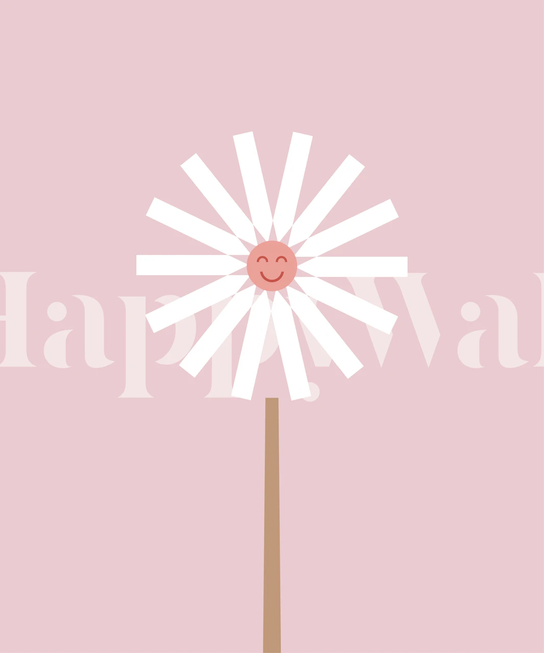 Happy Daisy soft pink panel en una habitación