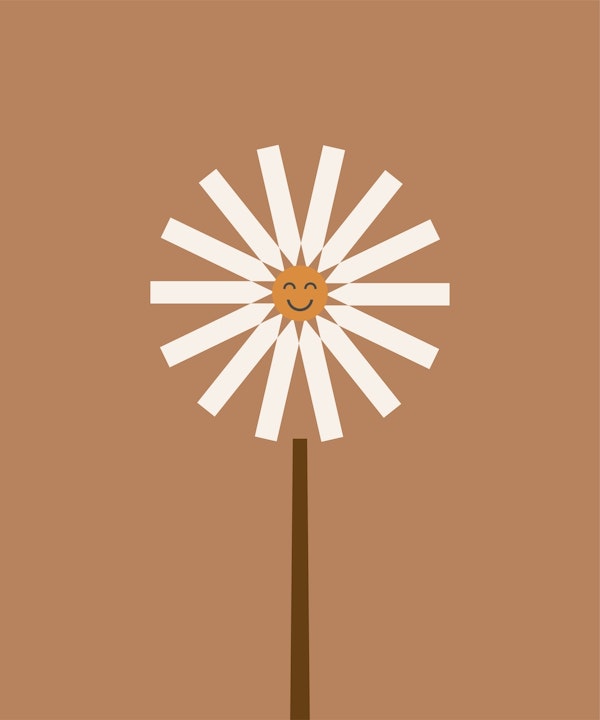 Happy Daisy boho brown panel