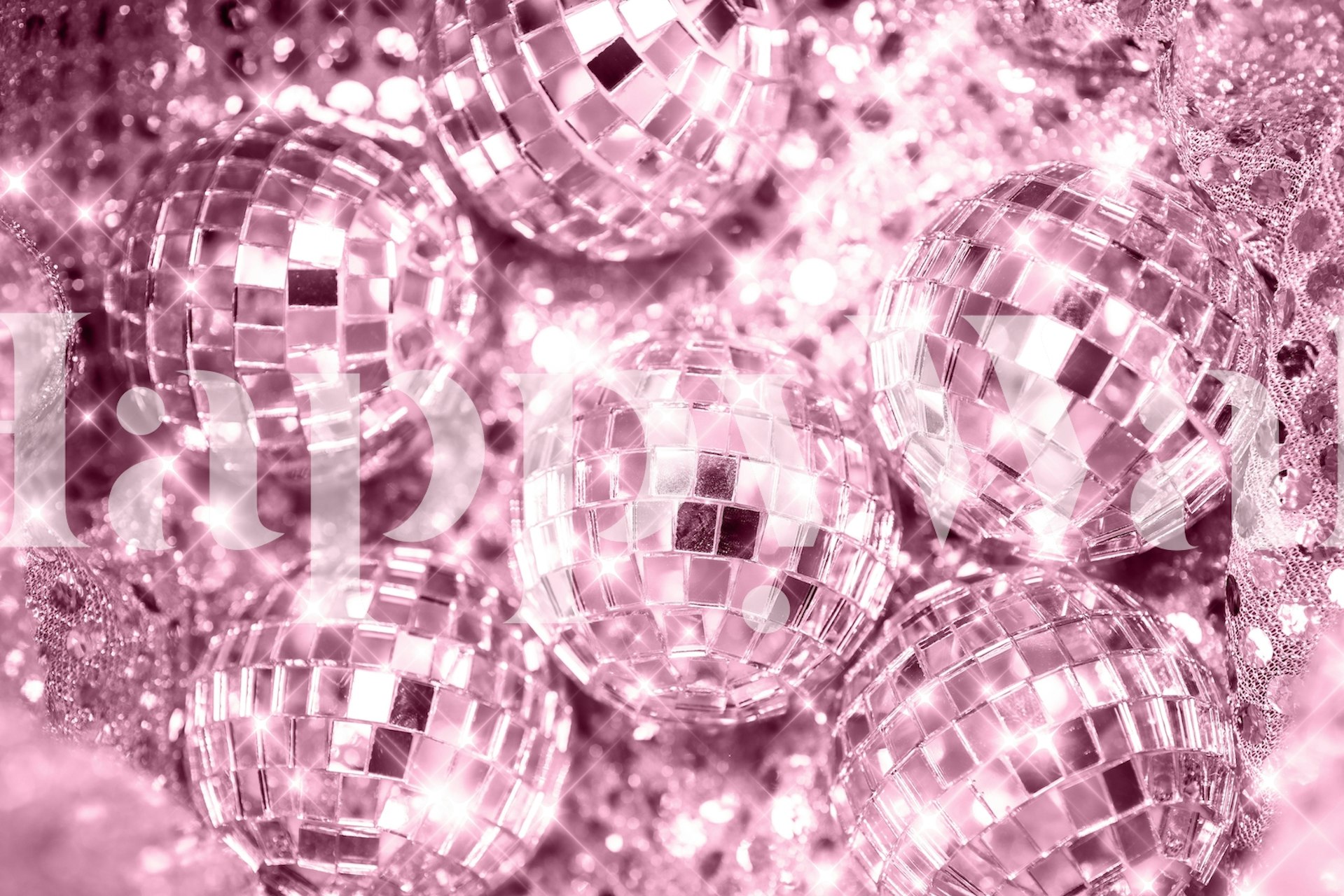 Vaaleanpunainen Disco Balls Glam 12 huoneessa