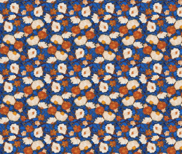 Blooms orange cobalt blue M