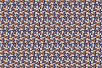Blooms orange cobalt blue S papiers peint
