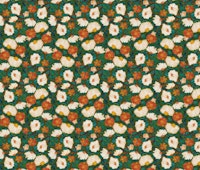 Blooms orange teal green M papiers peint