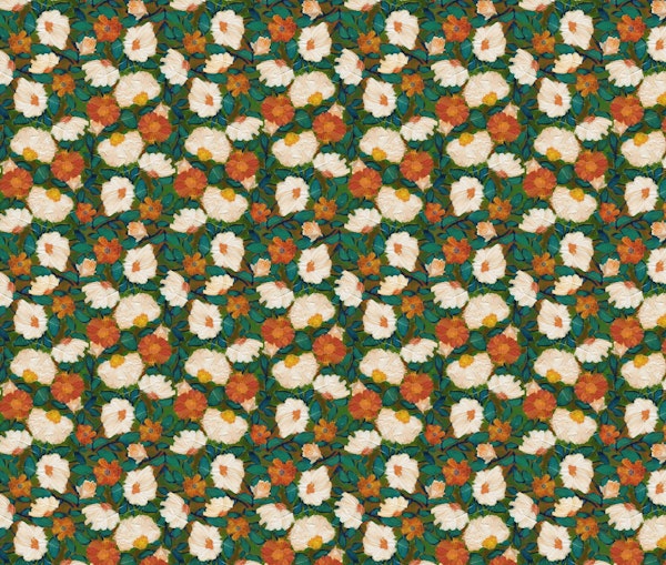 Blooms orange teal green M