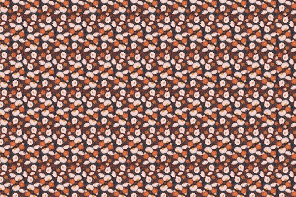 Blooms orange teal brown S