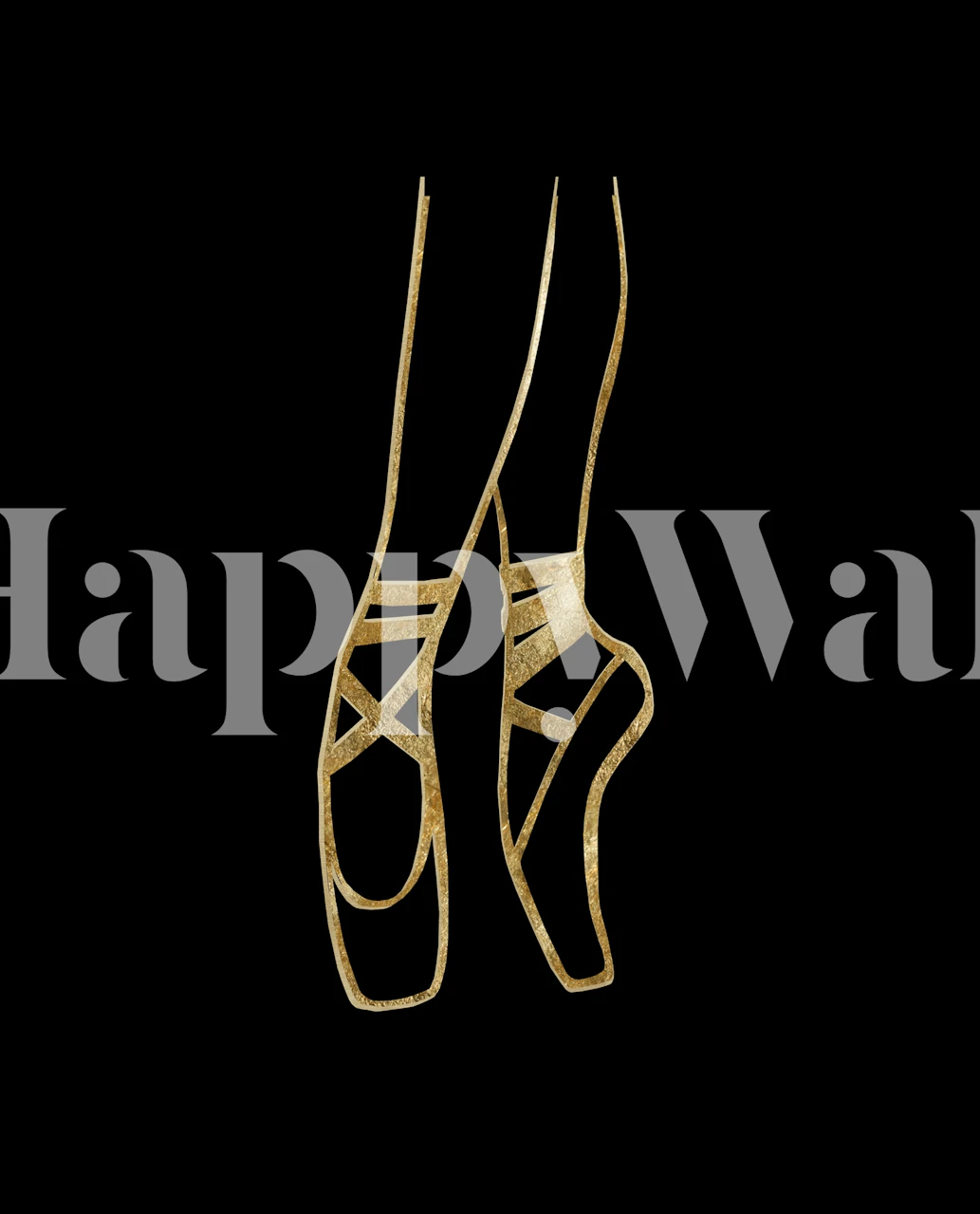 Złota fototapeta baletki na czarnym tle